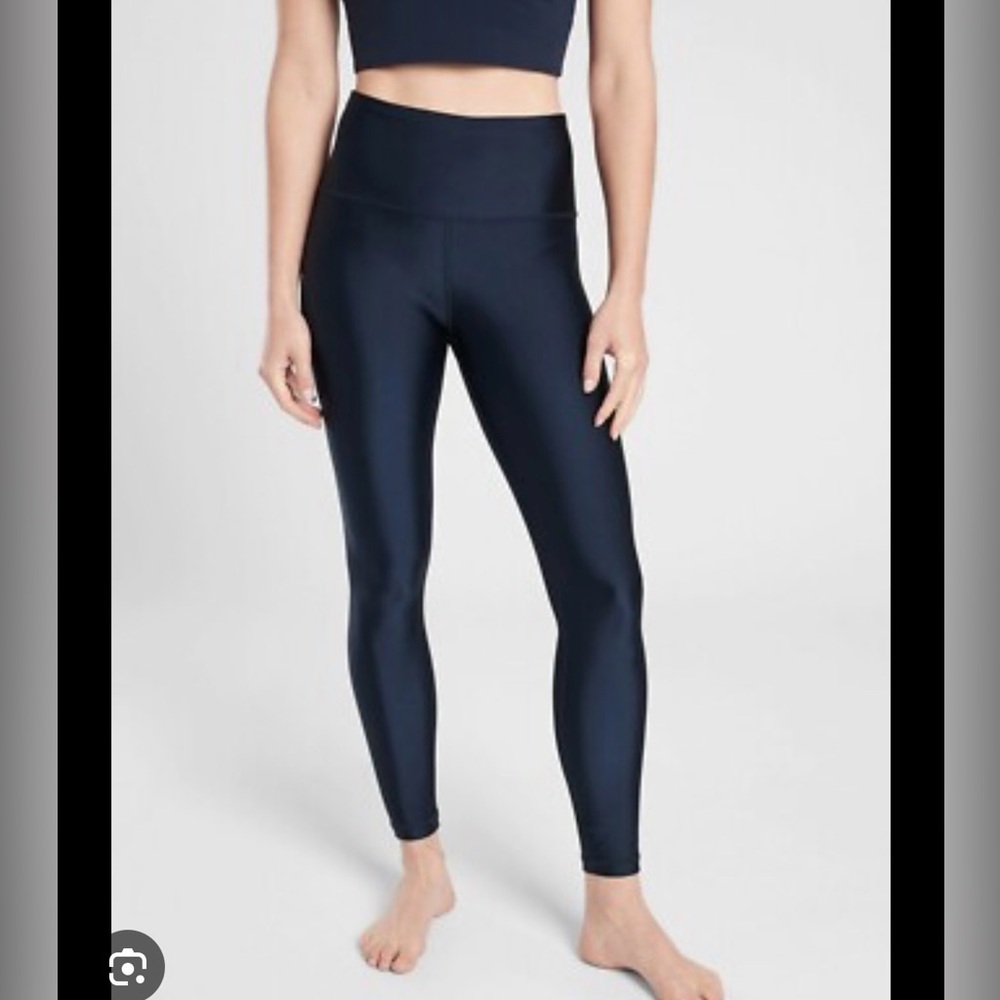 Athleta Women's Elation Shine Navy High-Waisted Leggings